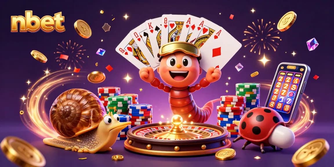 Experience nbet action with colorful characters and dynamic casino elements in this vibrant scene.