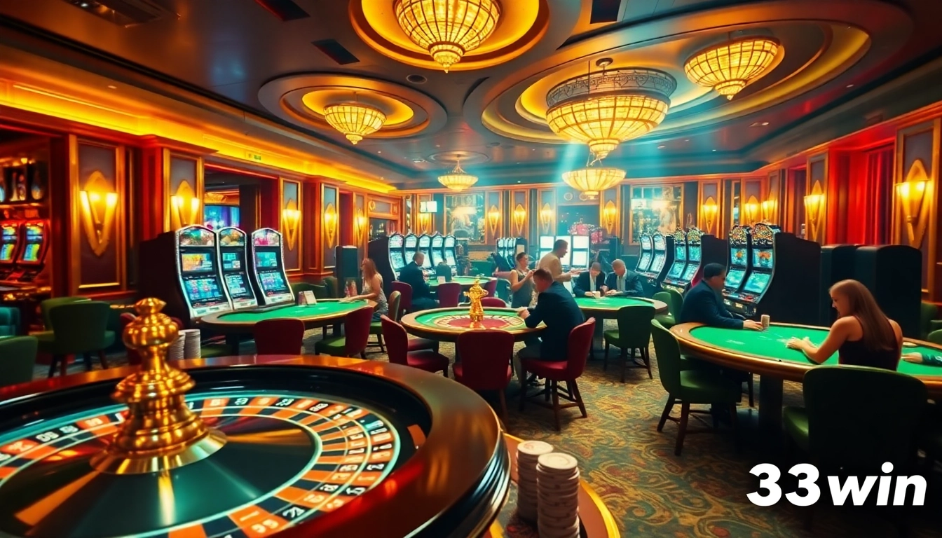 Experience the thrill of 33win with players actively engaging in high-stakes casino games.