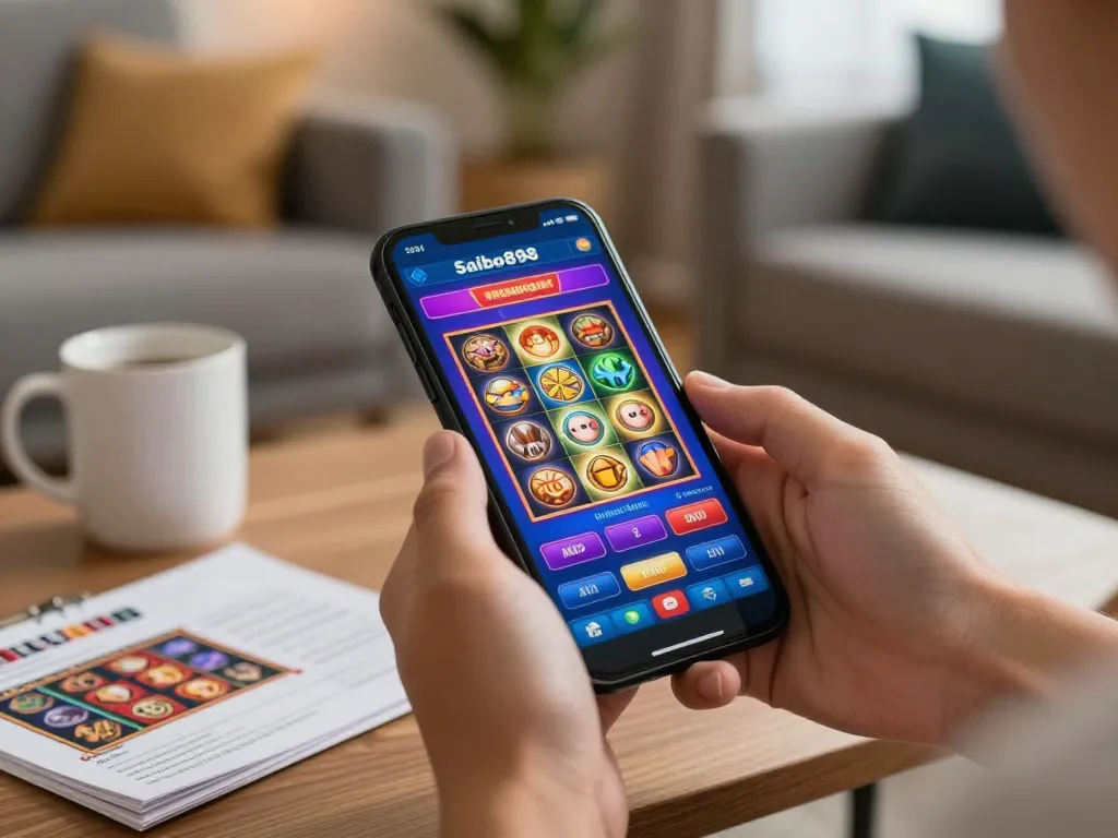 Saibo898 players enjoying fast-paced mobile gaming experience with vibrant slot game display