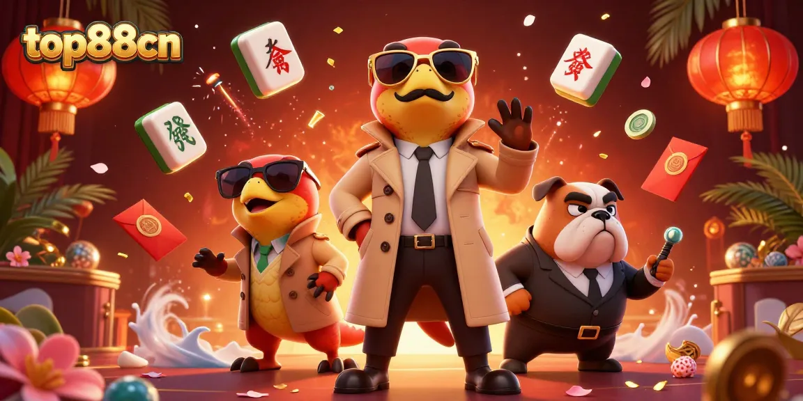 Experience gaming excitement with top88cn featuring cartoon raptors entering a VIP casino lounge.