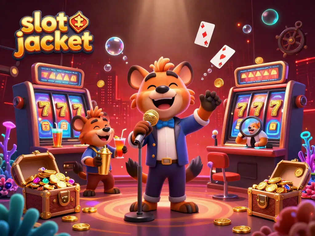 Experience the excitement of slot jackpot wins with our vibrant 3D casino hyena scene.