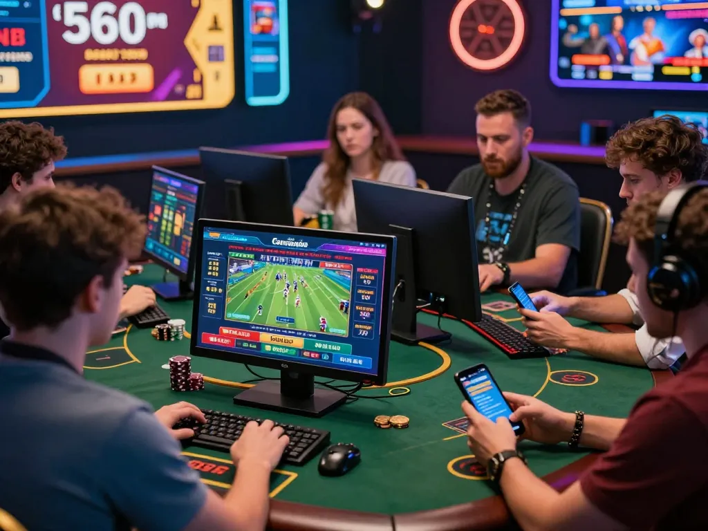 Players enjoying various betting activities on https://33win.fitness/ with vibrant digital interfaces and promotional banners.