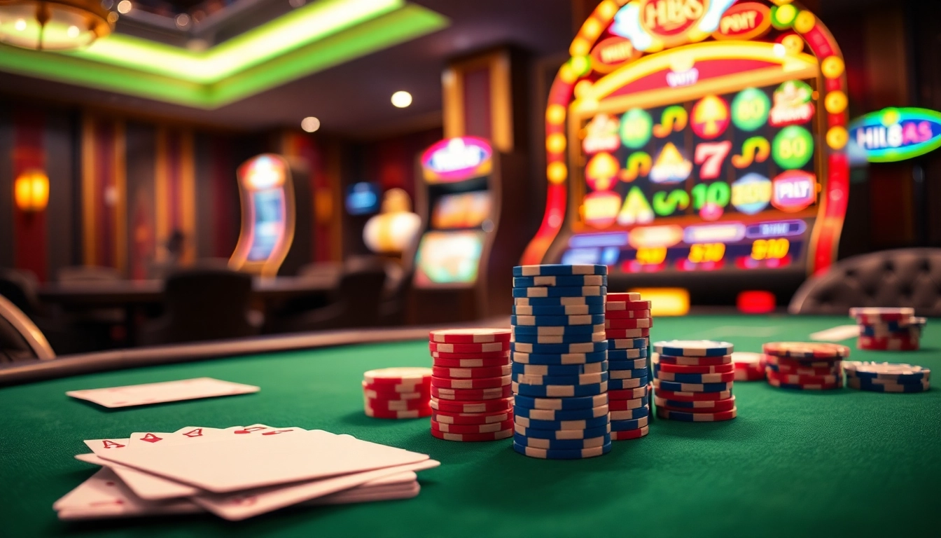 Experience the excitement of Hi88 with luxurious casino gaming elements and vibrant slot machines.