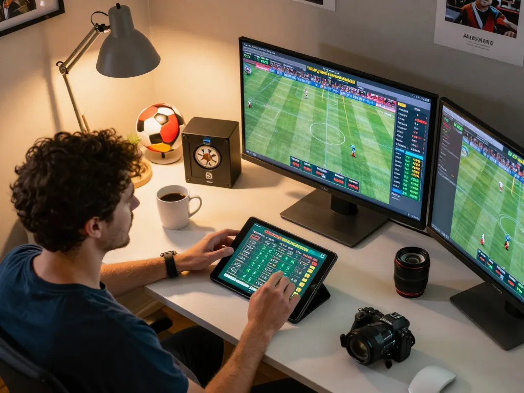 Engaging online sports betting setup showcasing sc88 app for live betting analysis and strategy.