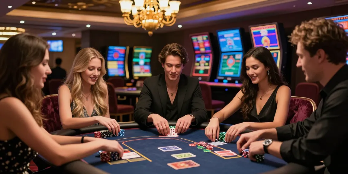 Exciting gaming moment at an Iwin poker table with friends.