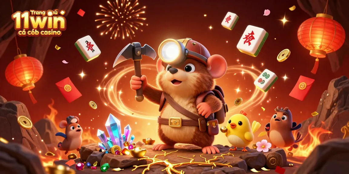 Experience thrilling gameplay at Trang chủ 11win cá cược casino with cartoon characters celebrating in a vibrant scene.