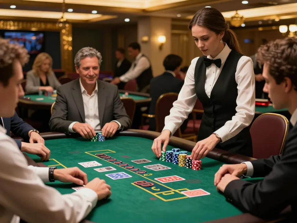 Rasakan kegembiraan kasino hwg500 dengan permainan blackjack langsung yang menampilkan pemain yang terlibat dan dealer profesional.