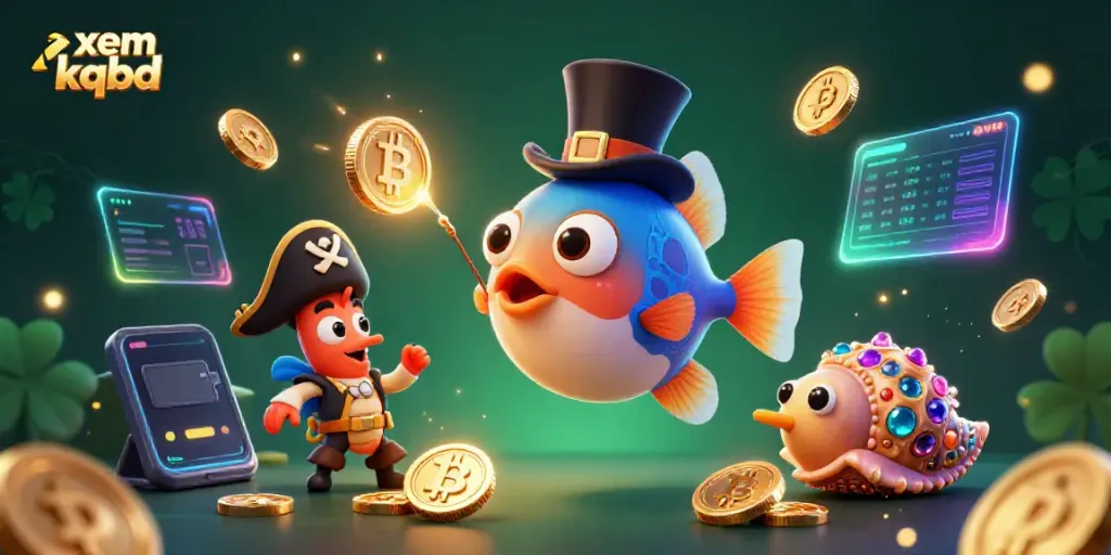 Experience xem kqbd's thrilling action with glowing coins and pirate elements in this vibrant 3D scene.