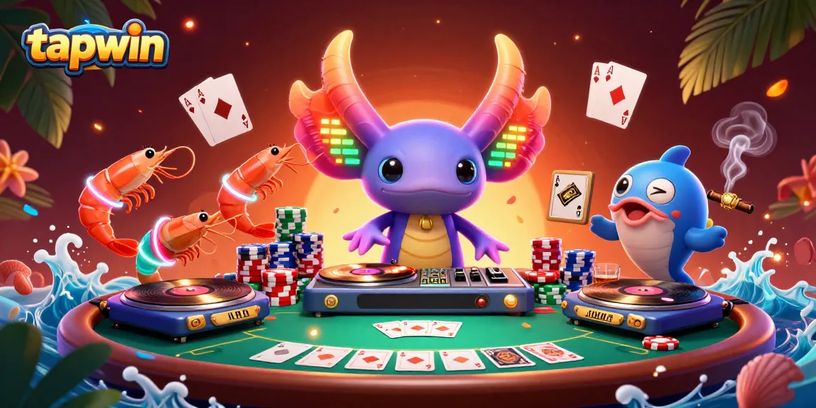Spin the reels at Tapwin with vibrant casino characters, dazzling poker elements, and dynamic gaming action.