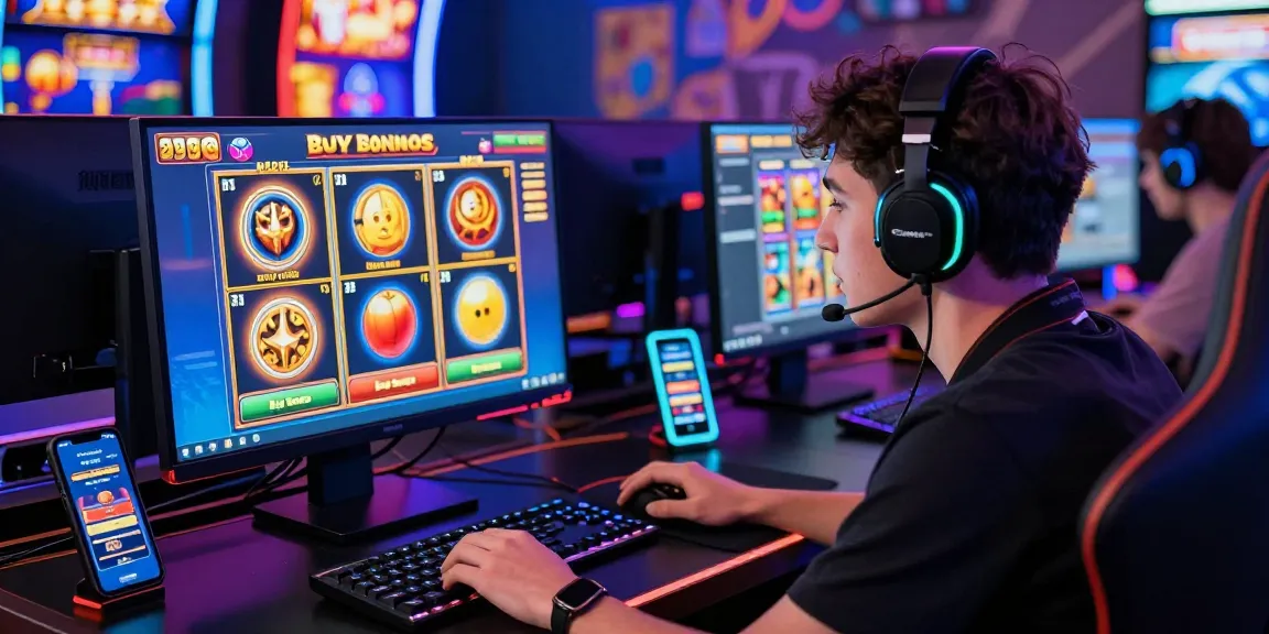 Player enjoying cocomaya bonus buy slots on a vibrant gaming interface with LED lights and accessories.