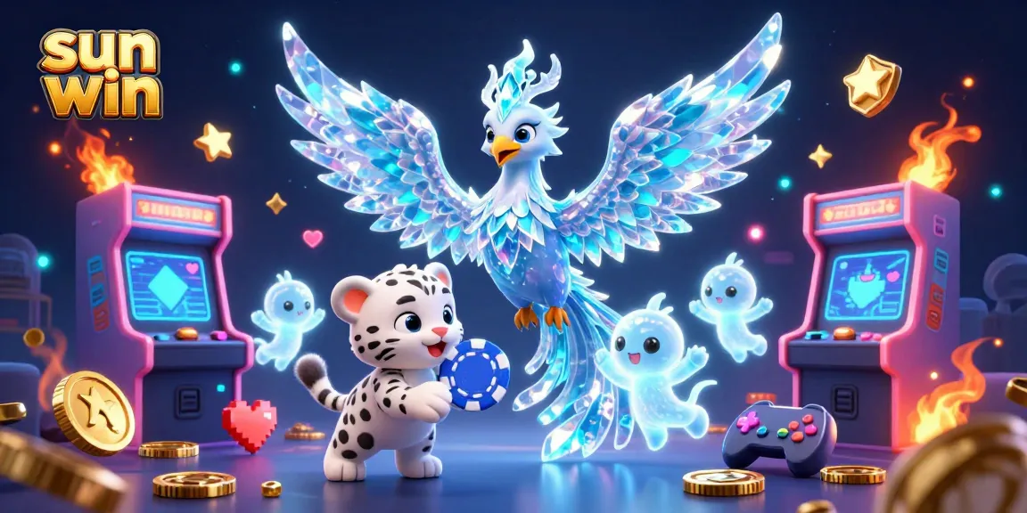 Experience the joy of winning at sun win with this vibrant 3D casino scene filled with animated characters and game elements.