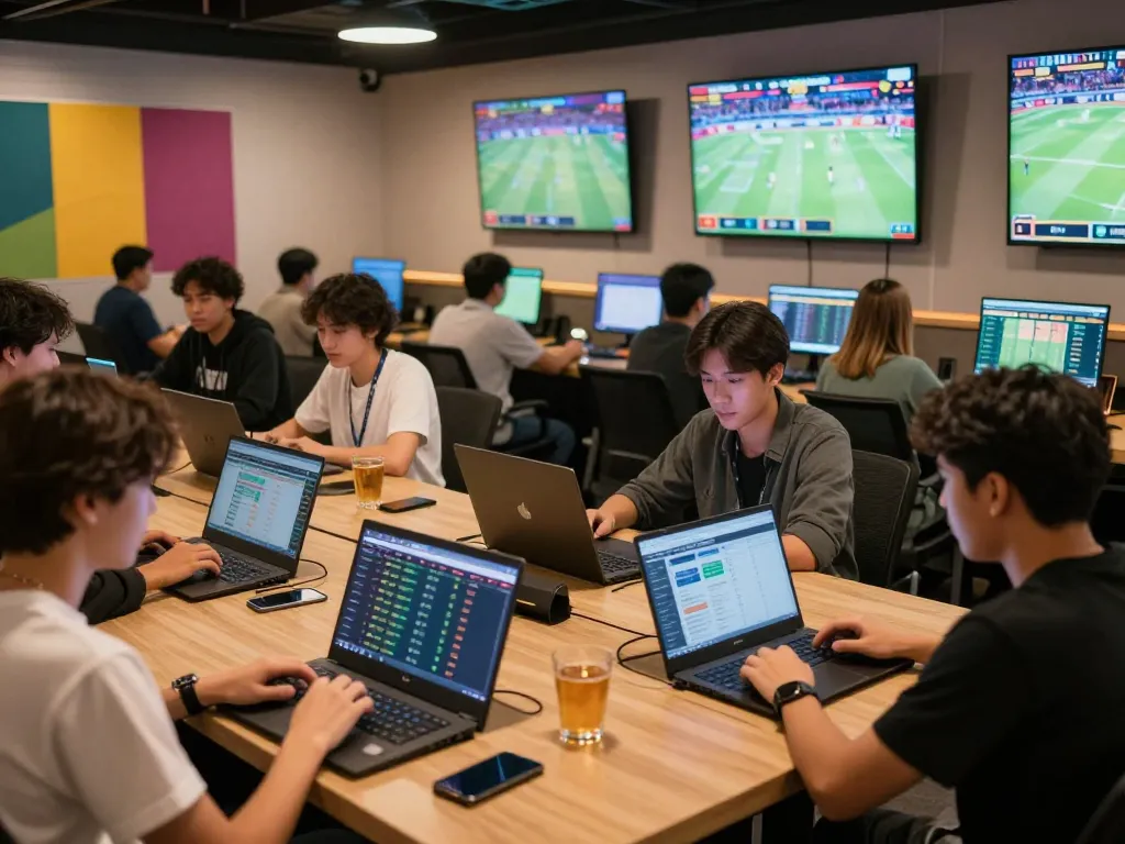 Betting excitement captured as users engage with sports odds on https://tg88u.com/ during live events.