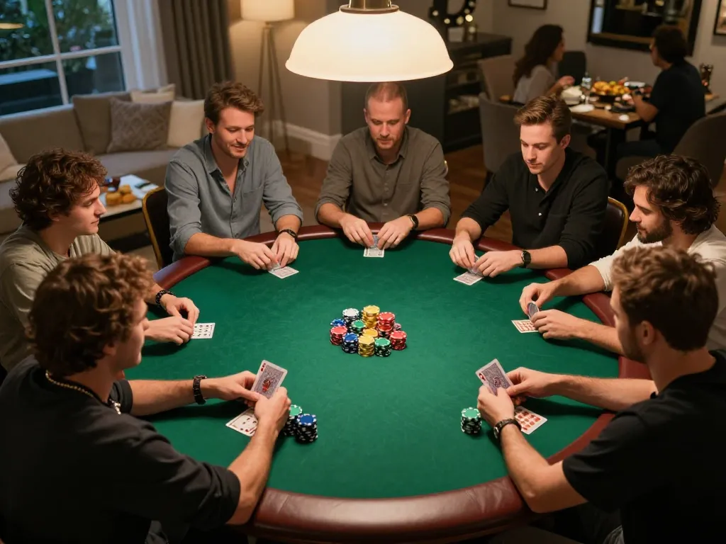 Players enjoying an exciting poker game night, showcasing SC88 poker strategies in action.
