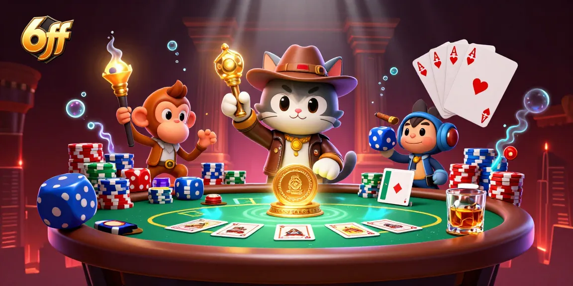 Engage in an exciting 6ff casino adventure with a cartoon archaeologist discovering treasures amidst vibrant gambling elements.