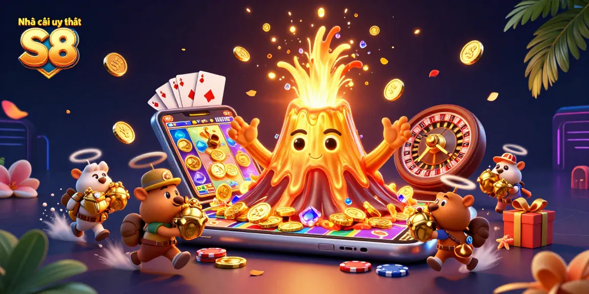 Experience the thrilling world of Nhà cái uy tín S8 with vibrant casino elements and stunning graphics.