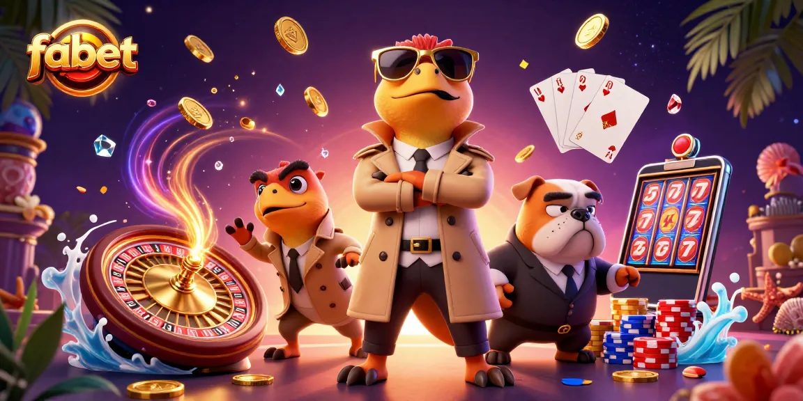 Engage with fabet's vibrant 3D scene showcasing raptors in a trench coat trying to enter a VIP casino lounge.