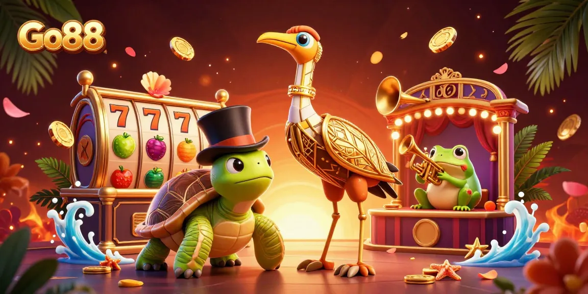 Engage with Go88's vibrant gaming scene featuring slots and iconic characters, perfect for thrilling casino experience.
